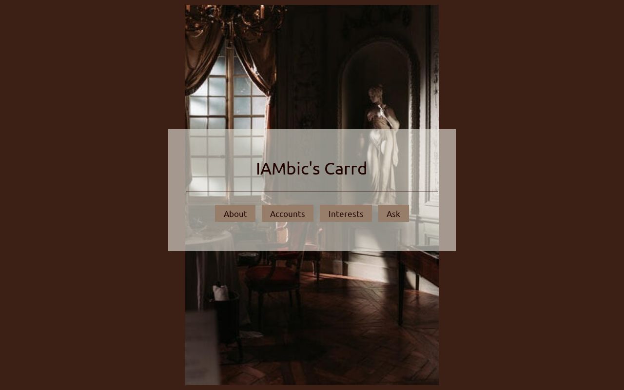 Carrd profile picture for @iambic